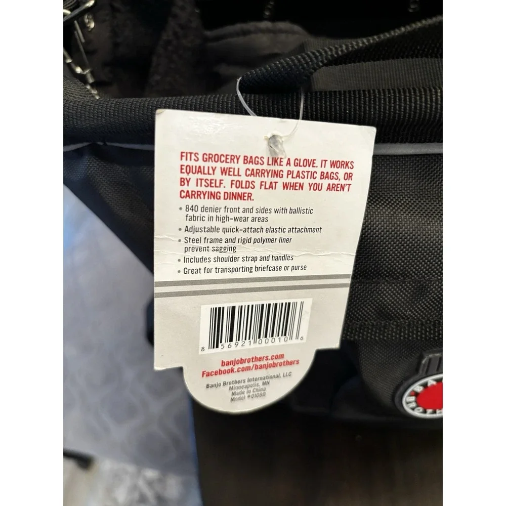 NWT Banjo Brothers Grocery Bag Pannier: Black Cycling Commuter Groceries